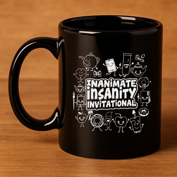 Creator Ink Inanimate Insanity Black And White 11oz C Handle Ceramic Mug