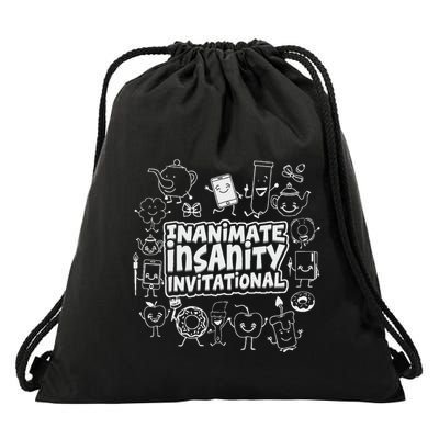 Creator Ink Inanimate Insanity Black And White Drawstring Bag