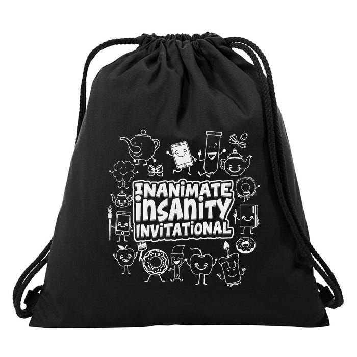 Creator Ink Inanimate Insanity Black And White Drawstring Bag