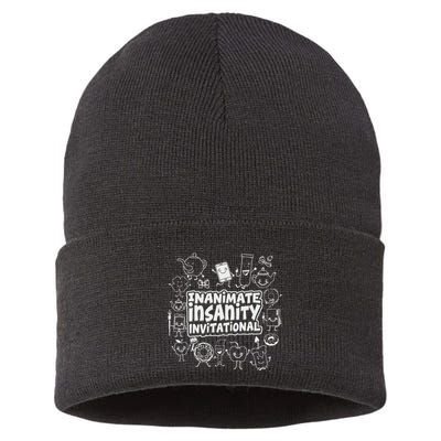 Creator Ink Inanimate Insanity Black And White Sustainable Knit Beanie