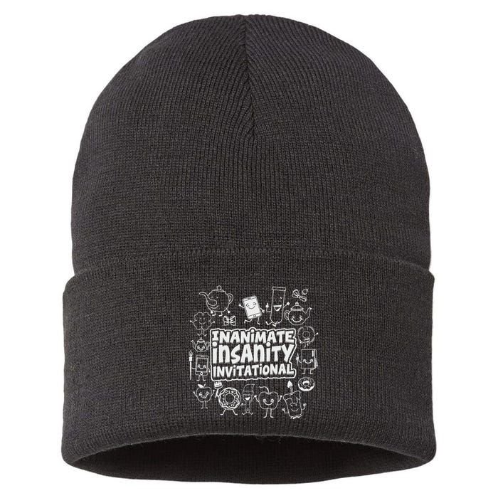Creator Ink Inanimate Insanity Black And White Sustainable Knit Beanie