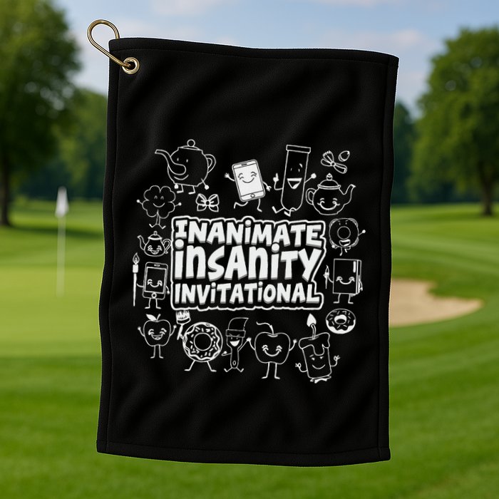 Creator Ink Inanimate Insanity Black And White Golf Towel