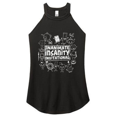 Creator Ink Inanimate Insanity Black And White Women's Perfect Tri Rocker Tank