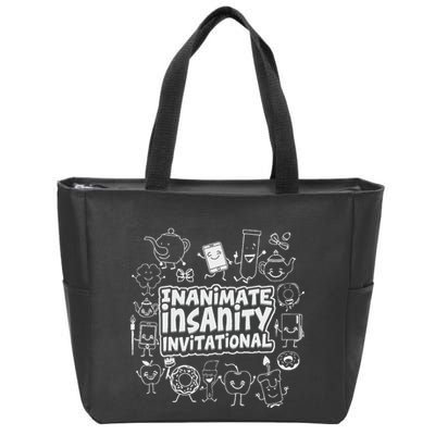 Creator Ink Inanimate Insanity Black And White Zip Tote Bag