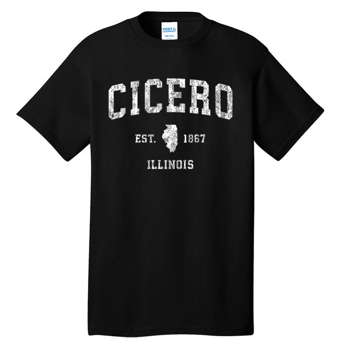 Cicero Illinois Il Vintage Athletic Sports Design Tall T-Shirt