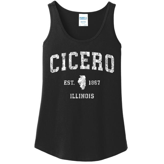 Cicero Illinois Il Vintage Athletic Sports Design Ladies Essential Tank