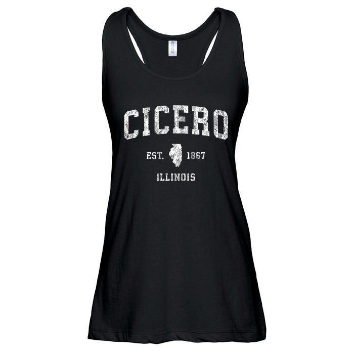 Cicero Illinois Il Vintage Athletic Sports Design Ladies Essential Flowy Tank