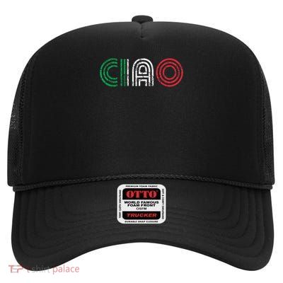 Ciao Italian Italia Italy Italiano Retro Hello Family High Crown Mesh Back Trucker Hat
