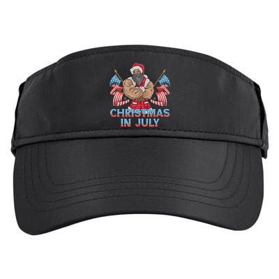 Christmas In July Patriotic Santa Claus American Usa Flag Adult Drive Performance Visor