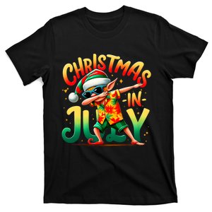 Christmas In July Elf Funny Dabbing Elf Christmas Tree T-Shirt