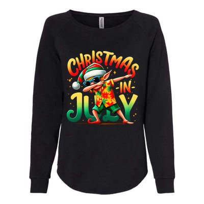 Christmas In July Elf Funny Dabbing Elf Christmas Tree Womens California Wash Sweatshirt