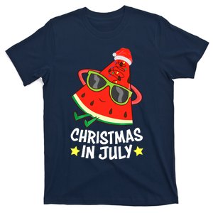 Christmas In July Watermelon Xmas Tree Summer T-Shirt