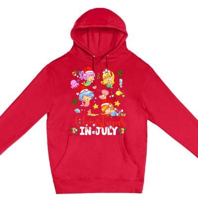 Christmas In July Santa Mermaid Lover Summer Beach Vacation Premium Pullover Hoodie