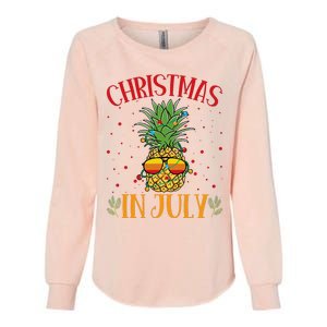 Christmas In July Pineapple Summer Holiday Womens California Wash Sweatshirt