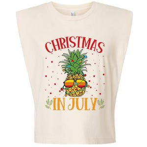 Christmas In July Pineapple Summer Holiday Garment-Dyed Women's Muscle Tee