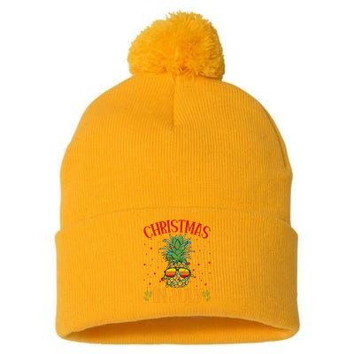 Christmas In July Pineapple Summer Holiday Pom Pom 12in Knit Beanie