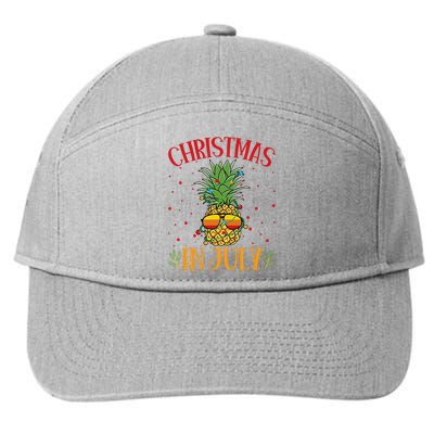 Christmas In July Pineapple Summer Holiday 7-Panel Snapback Hat