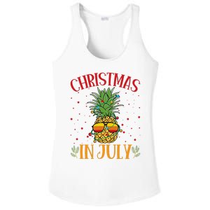 Christmas In July Pineapple Summer Holiday Ladies PosiCharge Competitor Racerback Tank