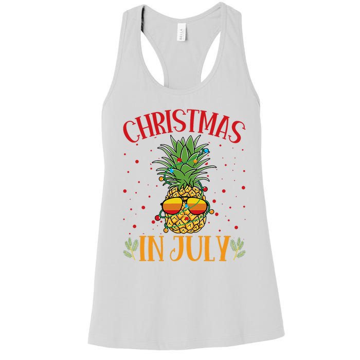 Christmas In July Pineapple Summer Holiday Women's Racerback Tank