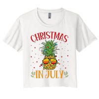 Christmas In July Pineapple Summer Holiday Women's Crop Top Tee