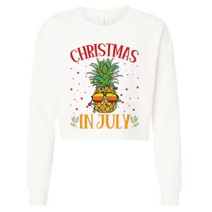 Christmas In July Pineapple Summer Holiday Cropped Pullover Crew