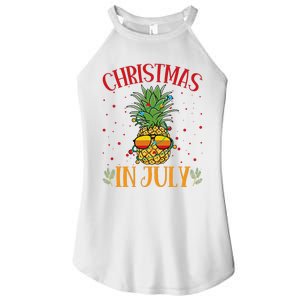 Christmas In July Pineapple Summer Holiday Women's Perfect Tri Rocker Tank