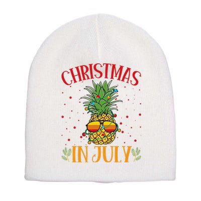 Christmas In July Pineapple Summer Holiday Short Acrylic Beanie