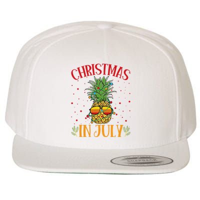 Christmas In July Pineapple Summer Holiday Wool Snapback Cap