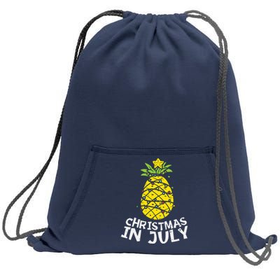 Christmas In July Pineapple Xmas Tree Summer Sweatshirt Cinch Pack Bag