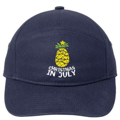 Christmas In July Pineapple Xmas Tree Summer 7-Panel Snapback Hat