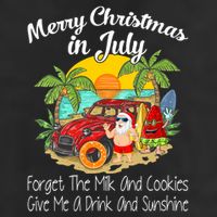 Christmas In July Pool Party Santa Vacation 7 Panel Mesh Trucker Snapback Hat