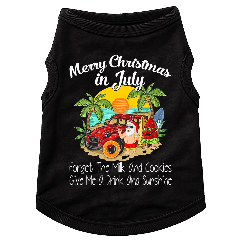 Christmas In July Pool Party Santa Vacation Doggie Tank