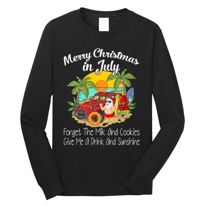 Christmas In July Pool Party Santa Vacation Long Sleeve Shirt