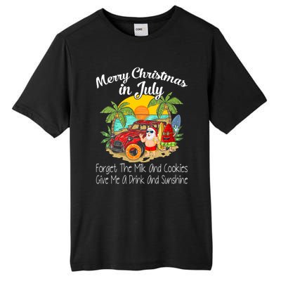 Christmas In July Pool Party Santa Vacation Tall Fusion ChromaSoft Performance T-Shirt