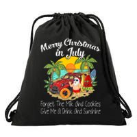 Christmas In July Pool Party Santa Vacation Drawstring Bag