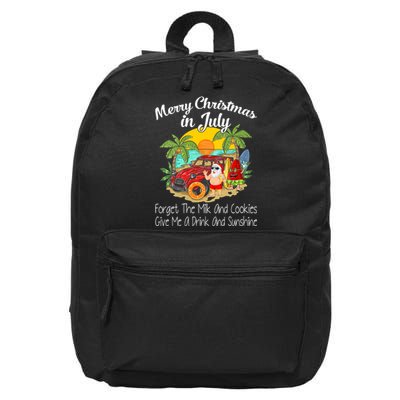 Christmas In July Pool Party Santa Vacation 16 in Basic Backpack