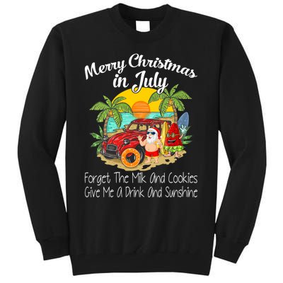 Christmas In July Pool Party Santa Vacation Tall Sweatshirt