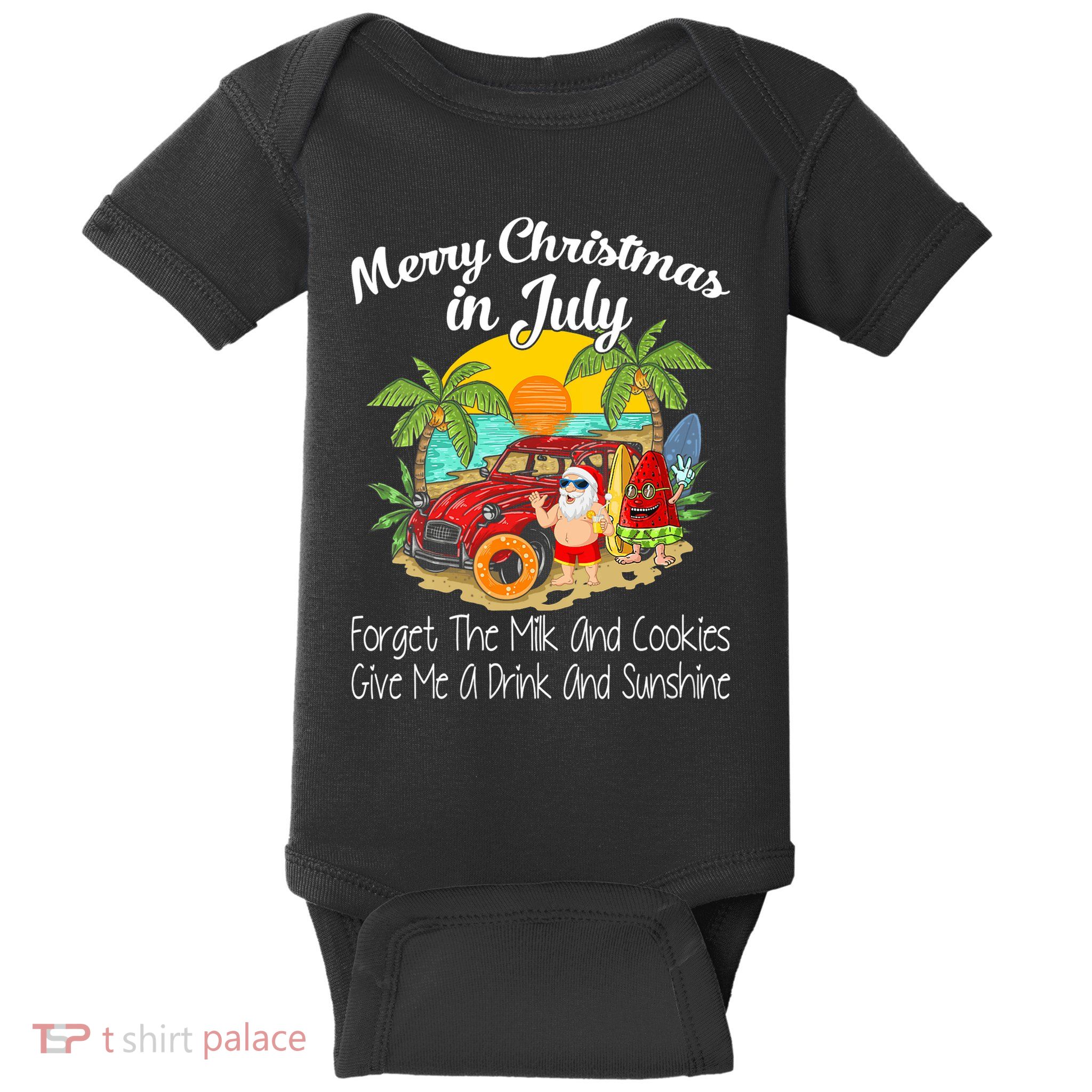 Christmas In July Pool Party Santa Vacation Baby Bodysuit