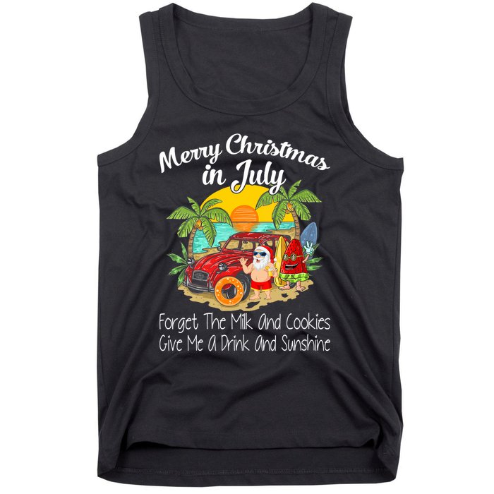 Christmas In July Pool Party Santa Vacation Tank Top