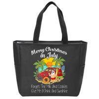 Christmas In July Pool Party Santa Vacation Zip Tote Bag