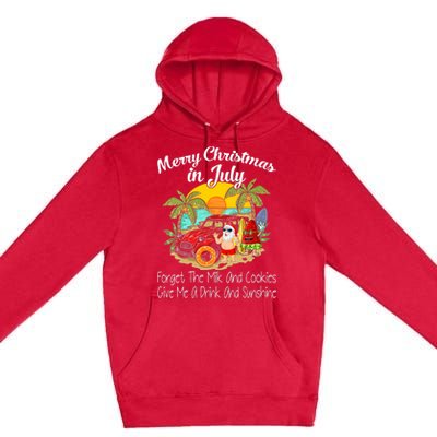 Christmas In July Pool Party Santa Vacation Premium Pullover Hoodie