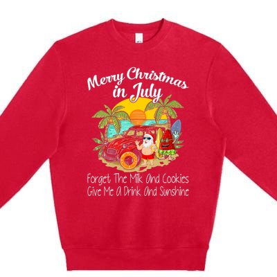 Christmas In July Pool Party Santa Vacation Premium Crewneck Sweatshirt