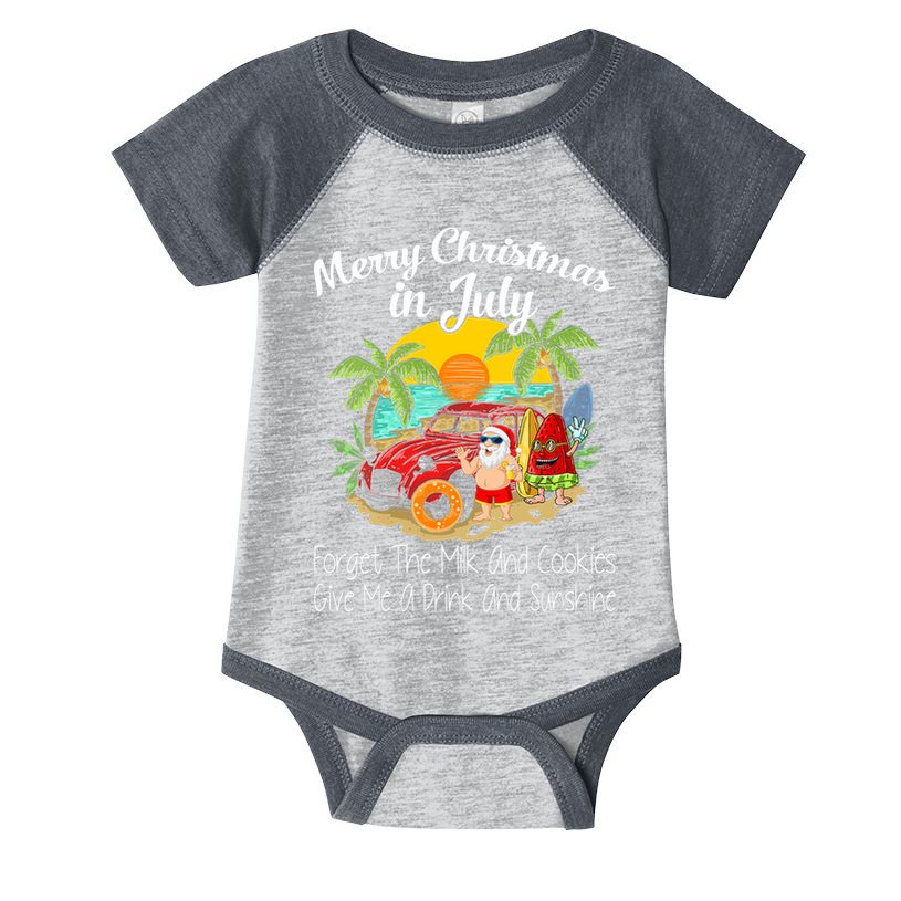 Christmas In July Pool Party Santa Vacation Infant Baby Jersey Bodysuit