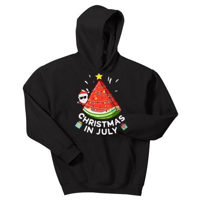 Christmas In July Watermelon Santa Summer Tree Kids Hoodie