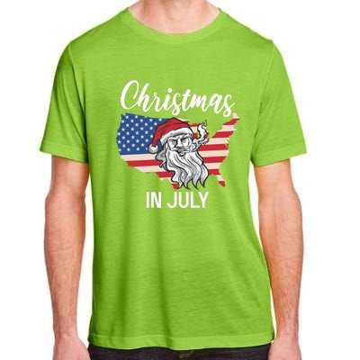 Christmas In July Santa 4th Of July American Flag Patriotici Gift Adult ChromaSoft Performance T-Shirt