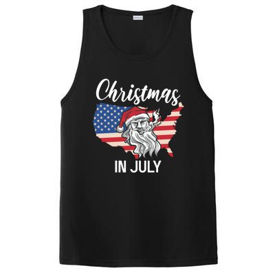 Christmas In July Santa 4th Of July American Flag Patriotici Gift PosiCharge Competitor Tank