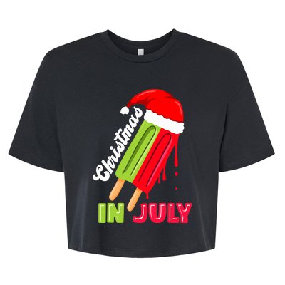 christmas in july watermelon ice pops, fun christmas in july Bella+Canvas Jersey Crop Tee