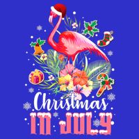 Christmas In July Cool Gift Pink Flamingo Gift Sweatshirt