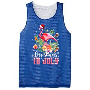 Christmas In July Cool Gift Pink Flamingo Gift Mesh Reversible Basketball Jersey Tank