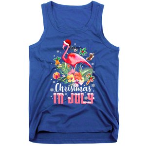 Christmas In July Cool Gift Pink Flamingo Gift Tank Top